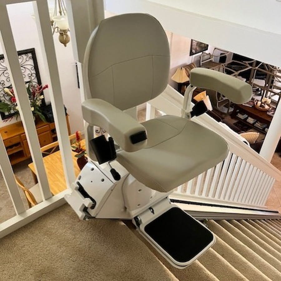 Straight stair lift installed by Florida Home Access